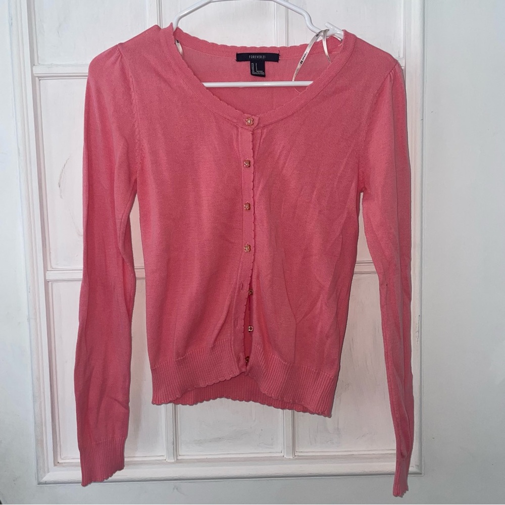 Forever 21 Rose Button-Up Cardigan